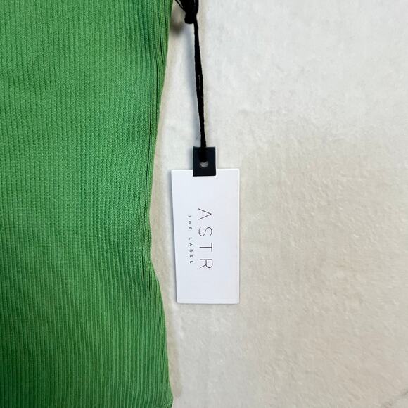 NWT ASTR Elmira Bodysuit Green Ribbed with Open Criss Cross Back Medium - Picture 9 of 13